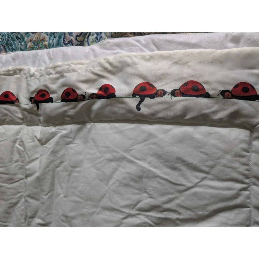 Vintage Anne Geddes Crib‎ Baby Nursery Comforter HTF/RARE Ladybug Baby